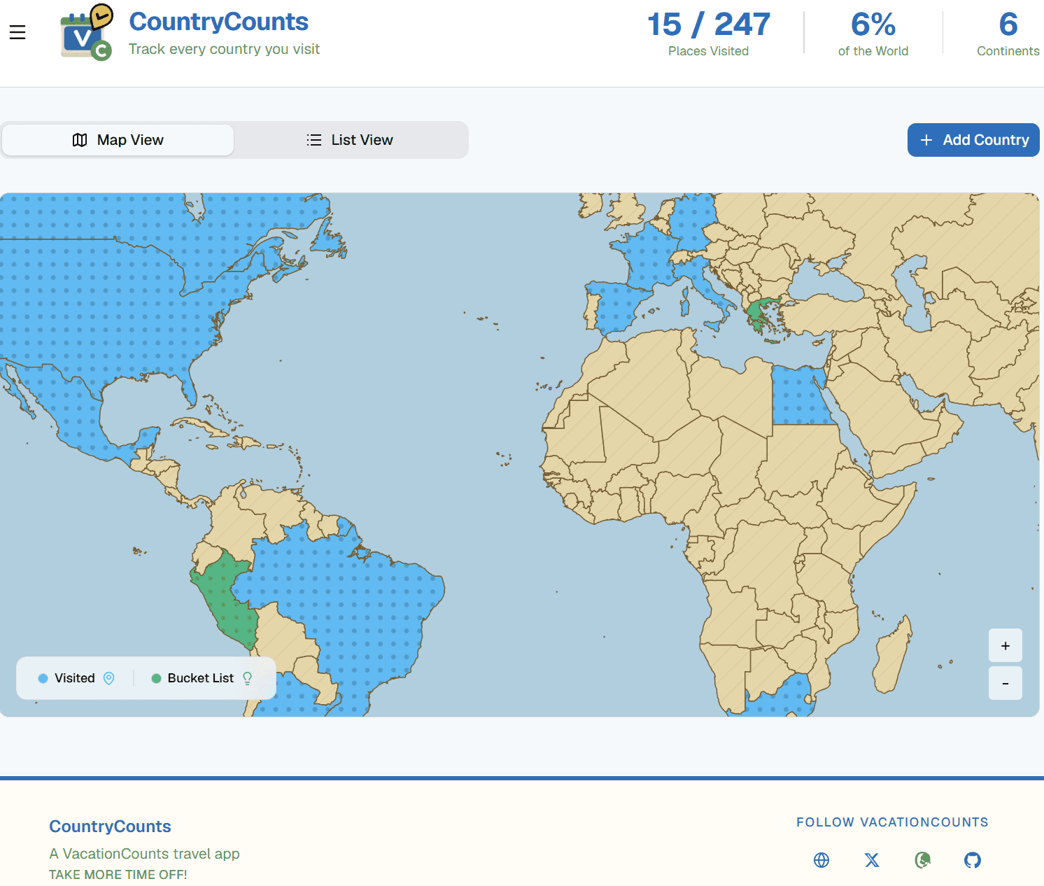 CountryCounts app preview