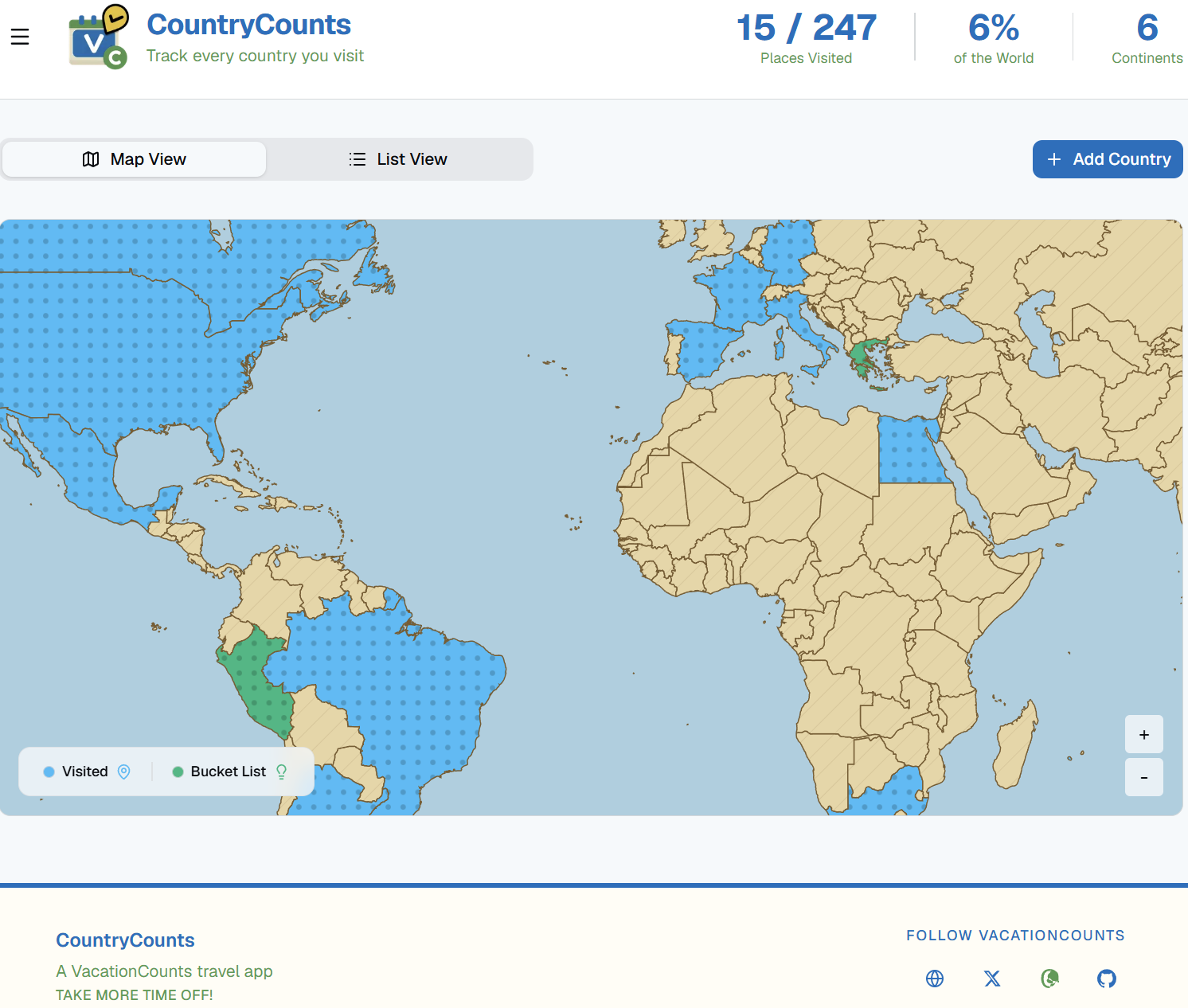 CountryCounts app preview